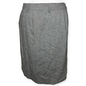 J.Crew Gray Wool Tweed Pencil Skirt Size 14 Career Office Classic